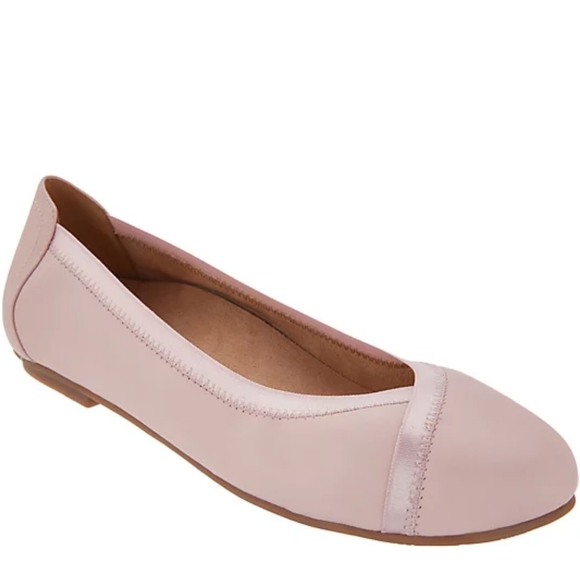 New Vionic leather spark caroll slip on ballet flats light pink comfort cushion - Picture 2 of 16